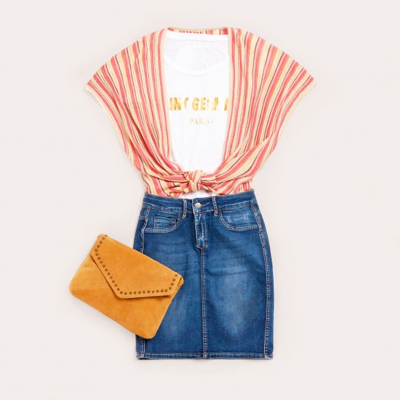 Look con falda vaquera para BBK Live