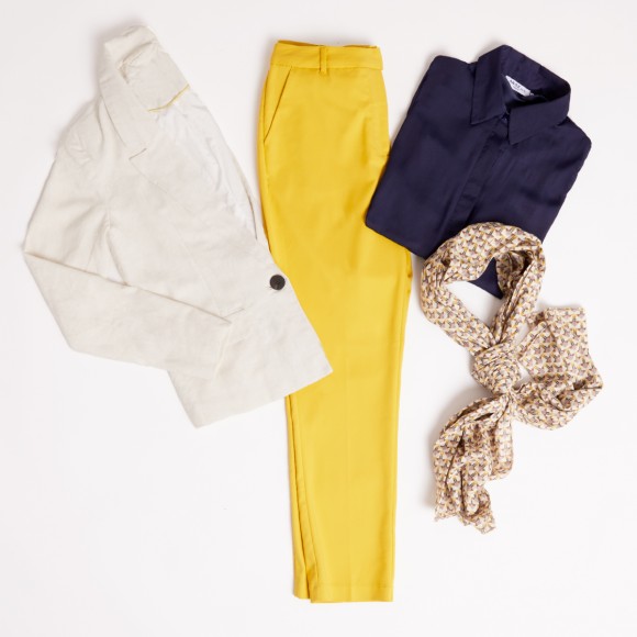 look oficina pantalon chino amarillo