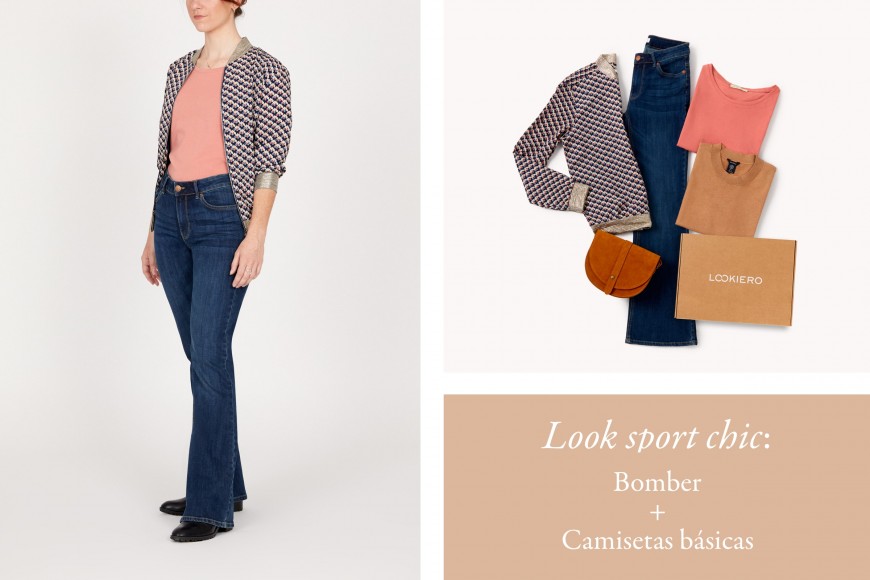 jeans flare con bomber