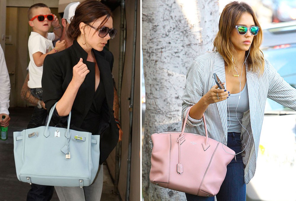 Bolsos pantone azul serenity y rosa cuarzo