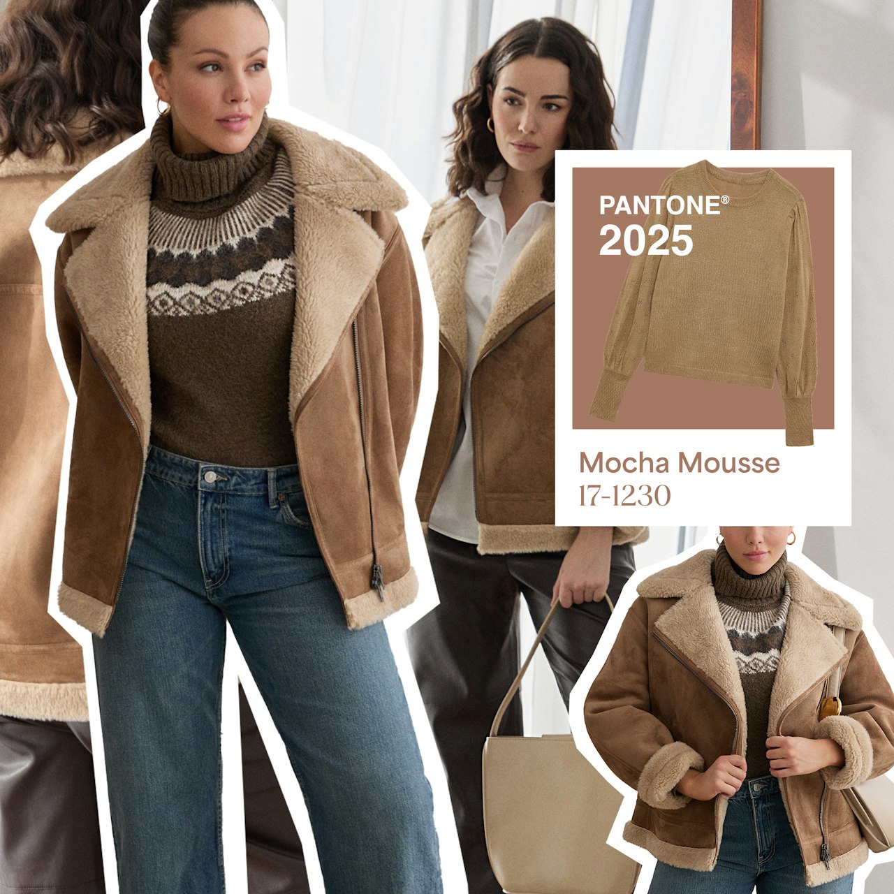 Descubre el color Pantone 2025, Mocha Mousse. Este tono cálido y elegante marcará tendencia en la moda con looks versátiles y combinaciones irresistibles.