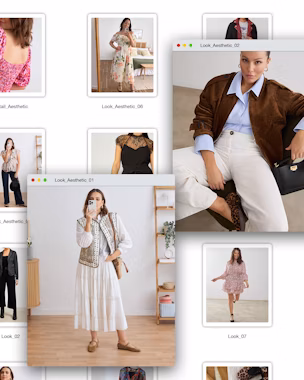 Looks e outfits aesthetic femininos que representam diferentes estilos como Vintage, Coquette e Dark, mostrando como adaptar o estilo aesthetic a diferentes personalidades.