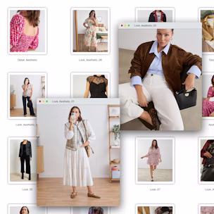 Looks e outfits aesthetic femininos que representam diferentes estilos como Vintage, Coquette e Dark, mostrando como adaptar o estilo aesthetic a diferentes personalidades.