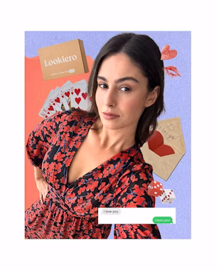 Selfie wearing a floral V-neck dress; inspiration for a comfortable yet chic first-date look.