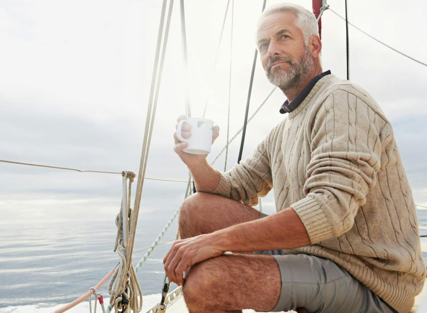 Man sitting on a boat