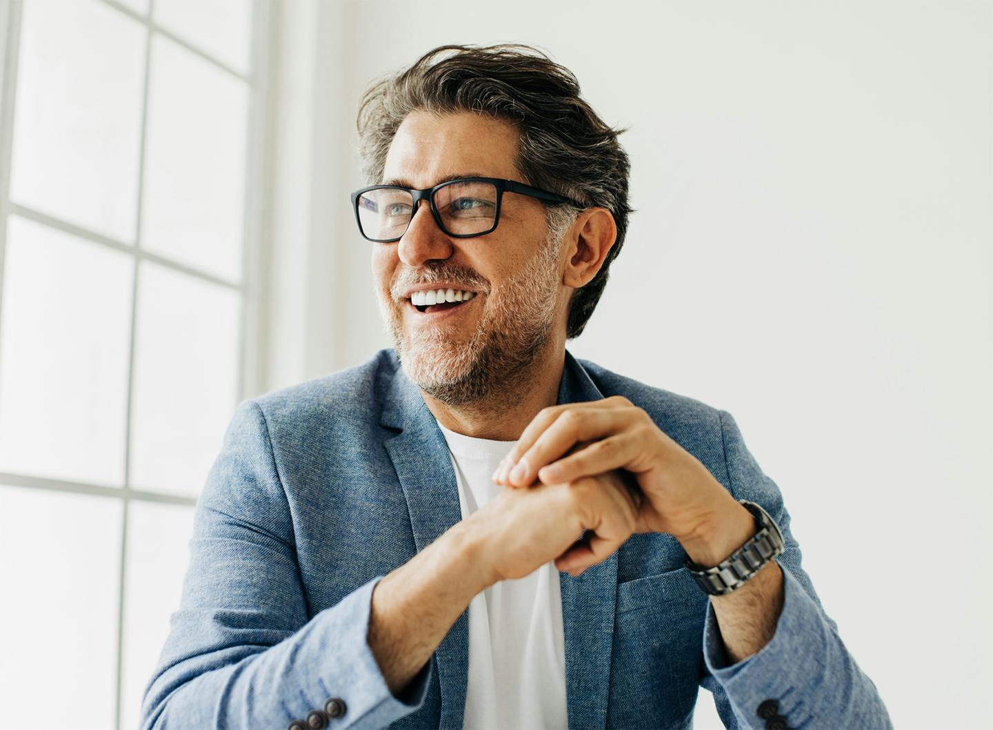 playfully looking back