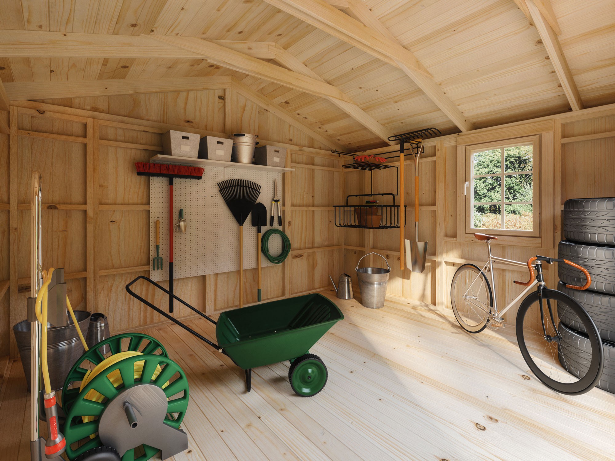 Thanaddo Fahrradgarage 187x100x160cm - Wetterfester Gartenschuppen Für Fahrräder & Gartengeräte