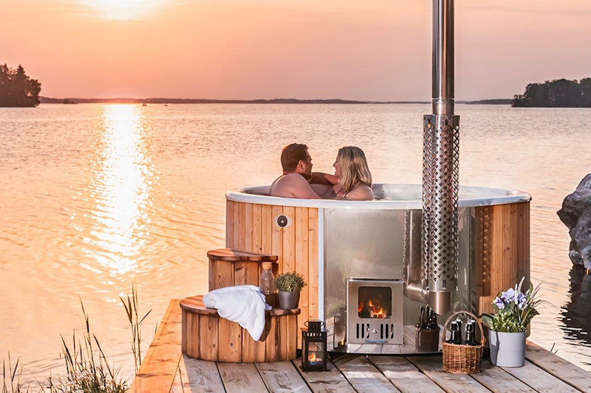 Vedeldad badtunna med ThermoWood