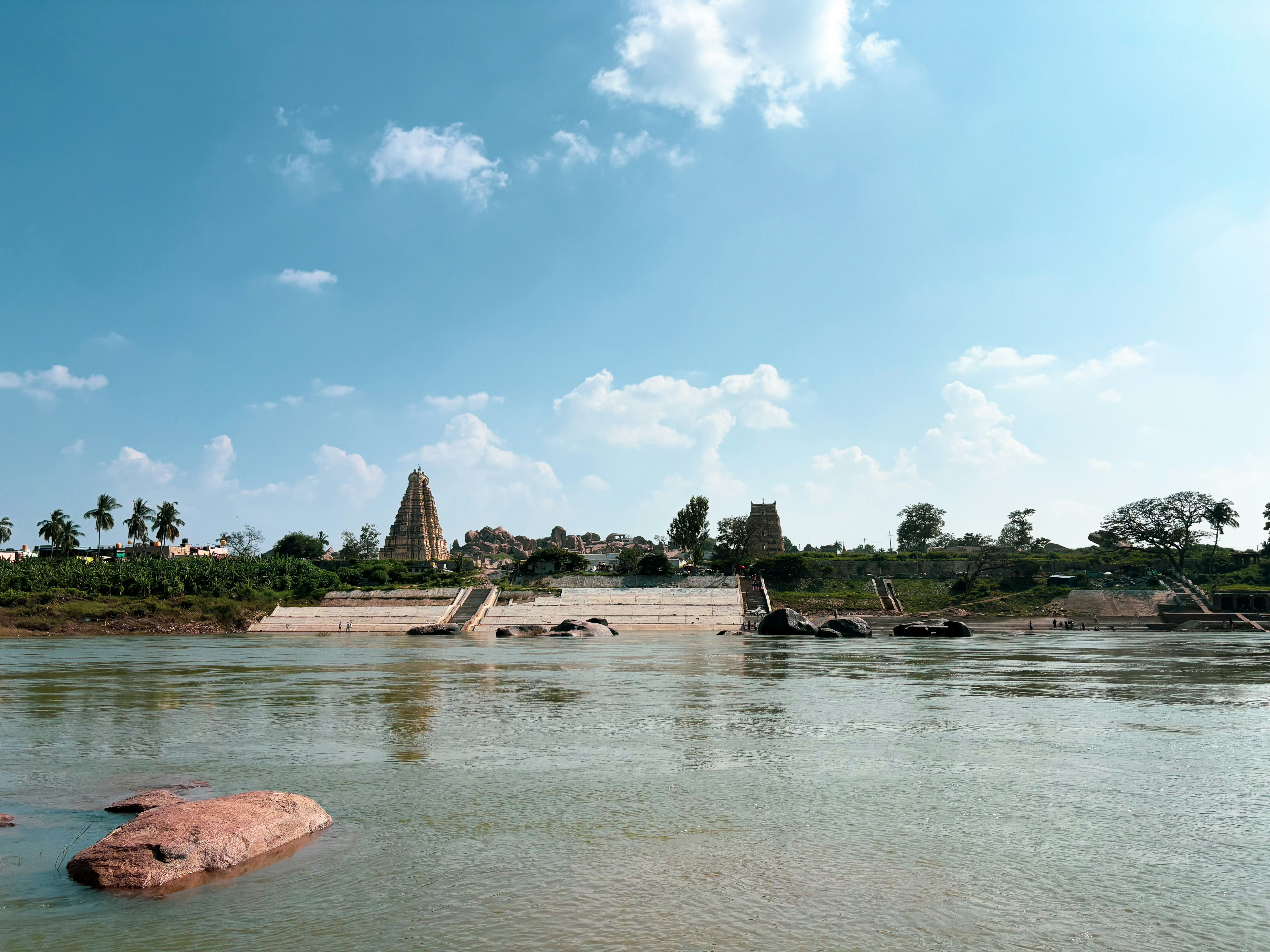 Virupaksha temple from the Hampi-Kishkinda Ferry point