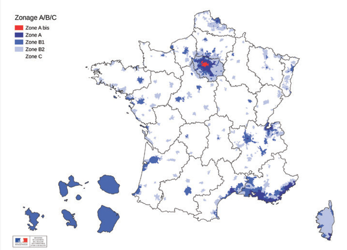 Carte des villes validéese en Loi Pinel