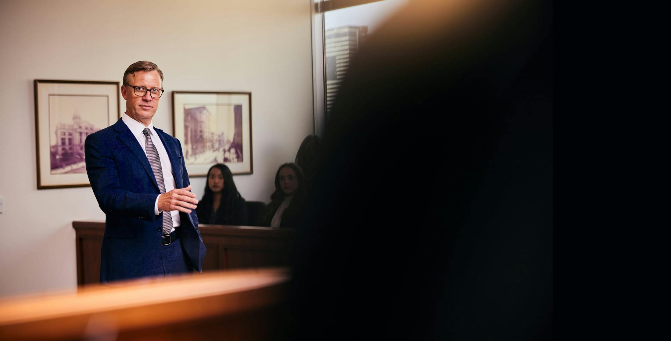 Perdue arguing a case in court