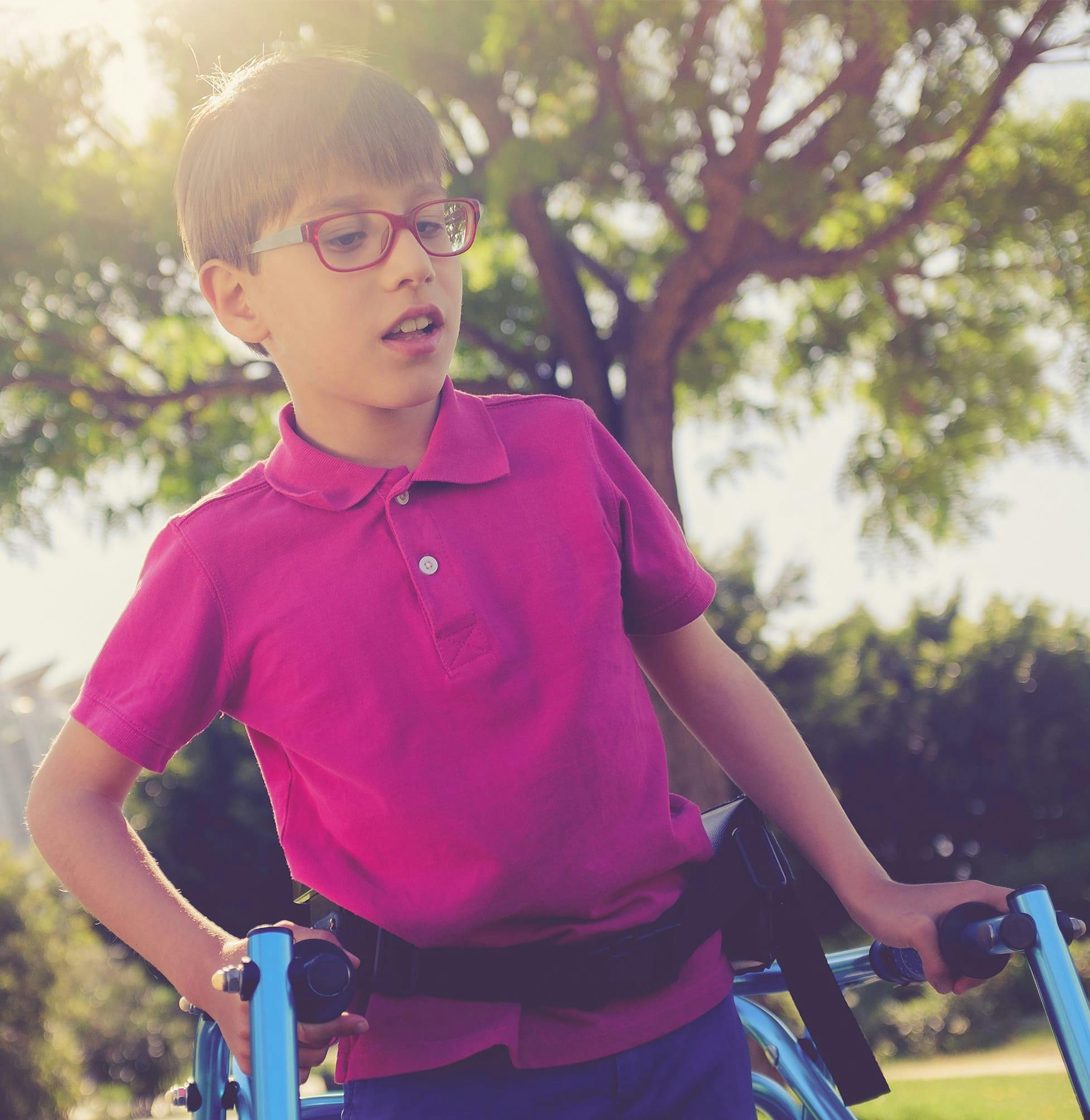 boy in a wheelchair