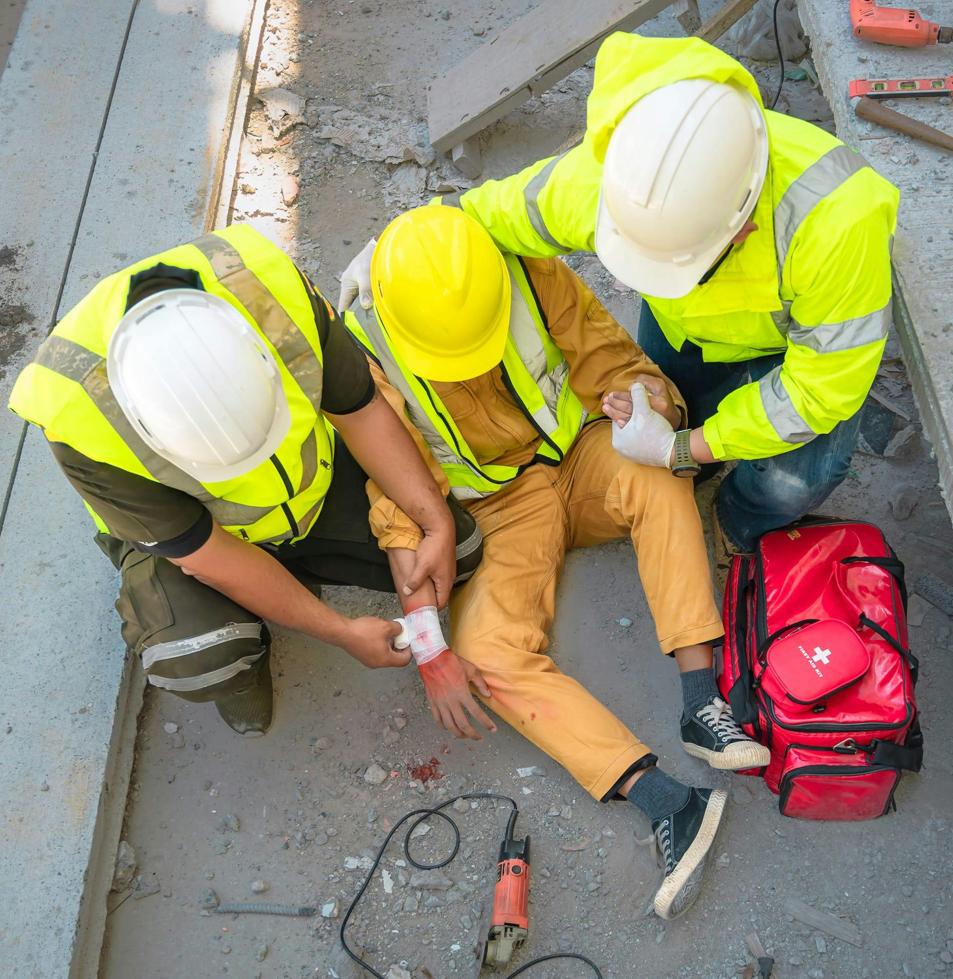 Injured construction worker