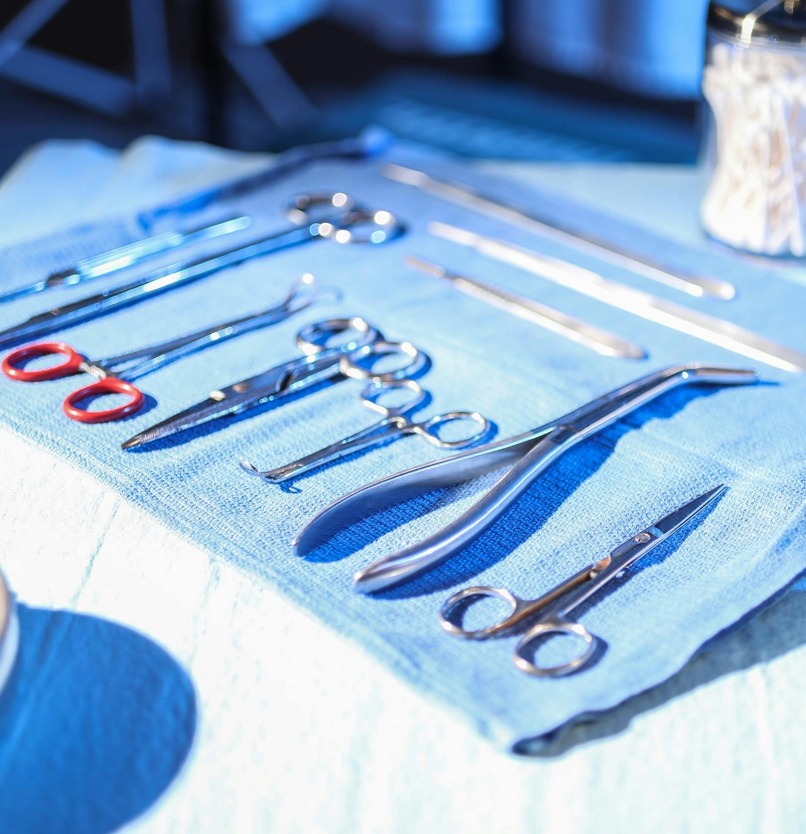 Closeup of surgical instruments