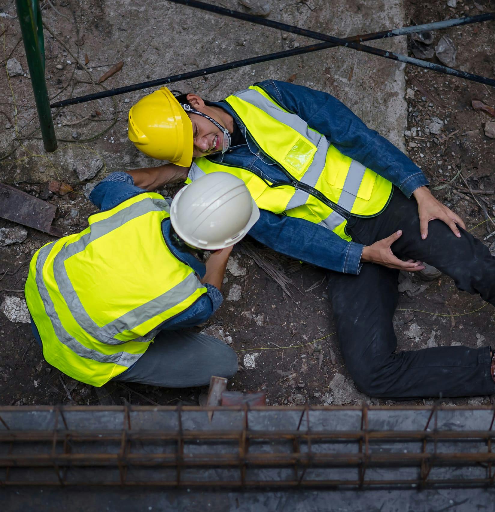 Injured construction worker