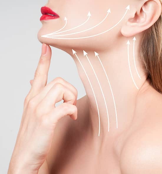 A neck lift tightens the appearance of the jawline and neck