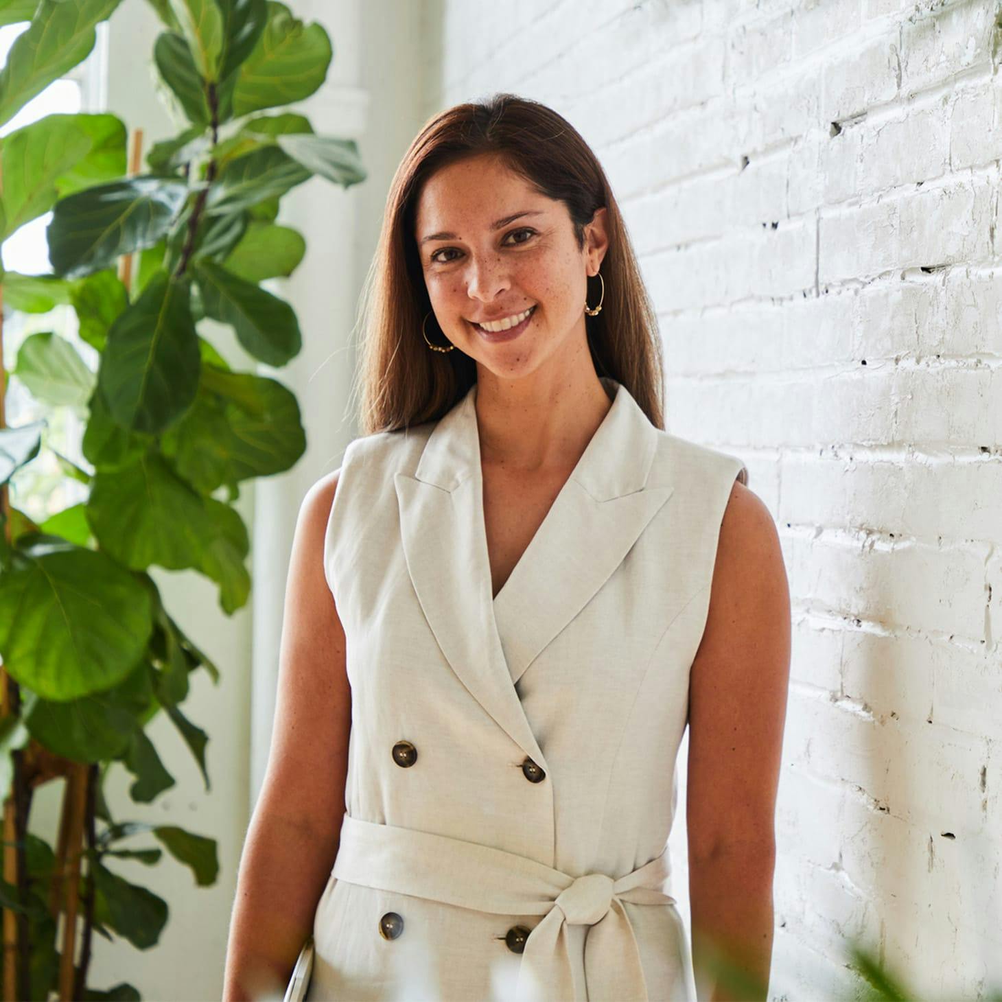 woman in a white outfit