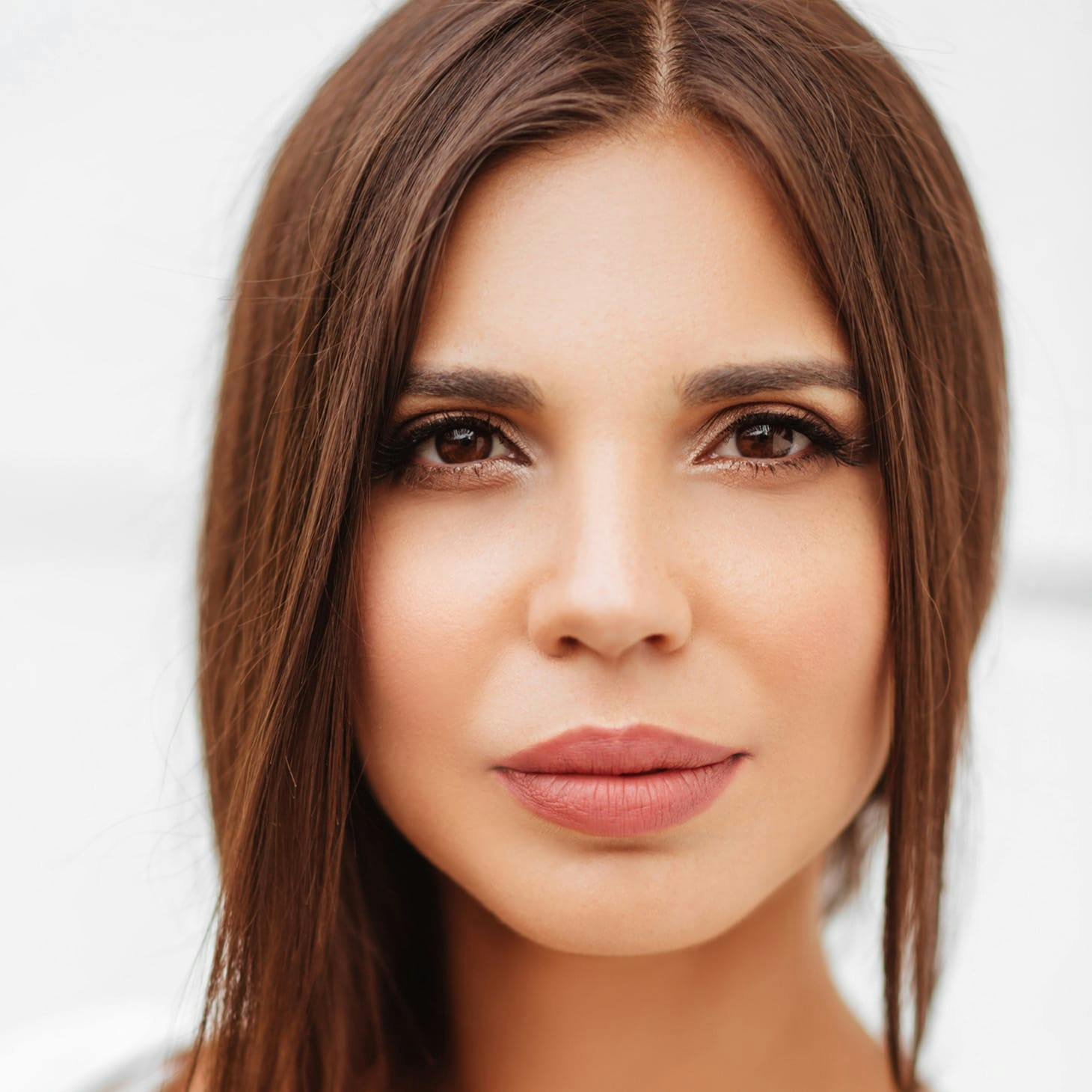 woman with dark brown hair