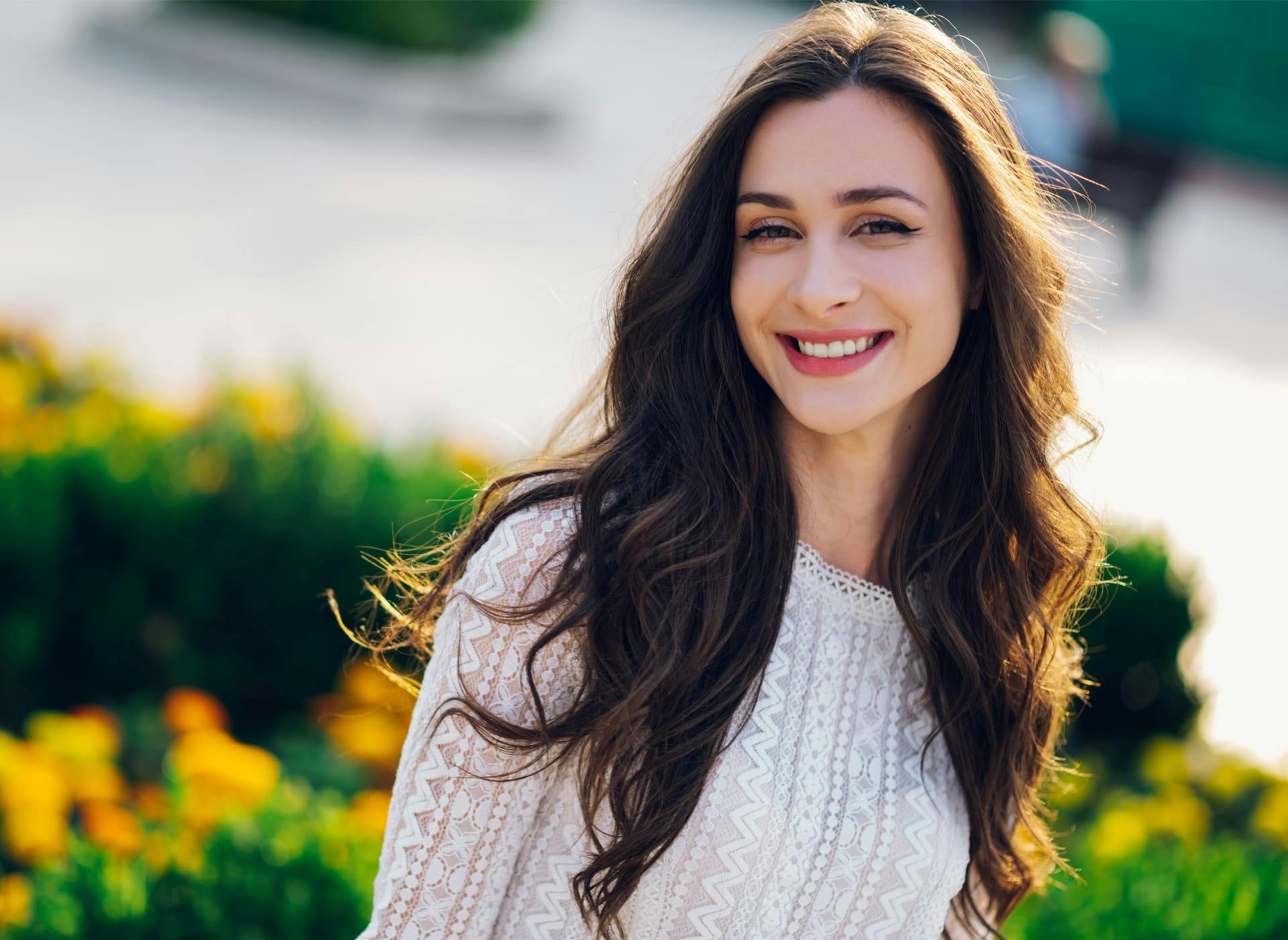 woman with long dark hair
