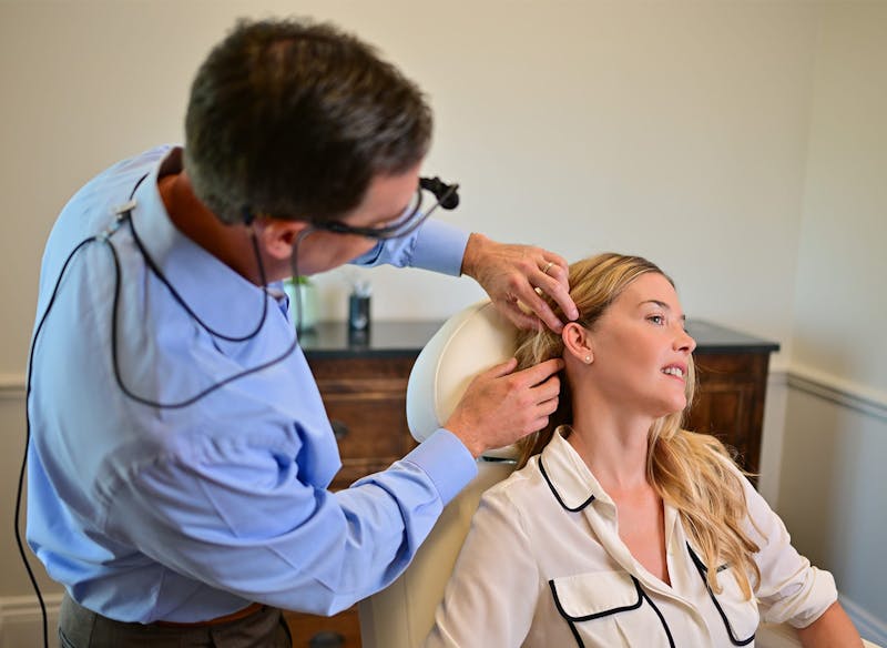 Dr. Edward Buckingham and a patient