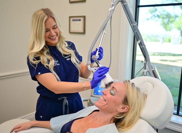 woman getting skin treatment