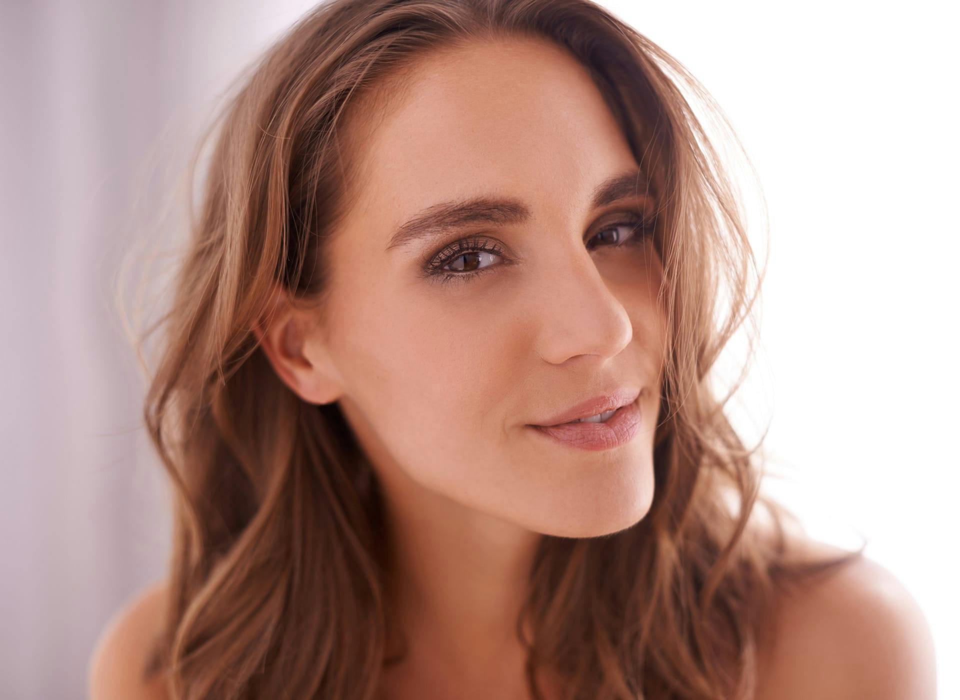 woman with wavy hair