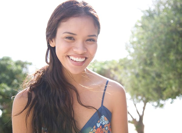 woman with long brown hair