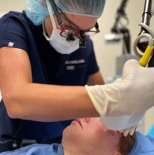 person undergoing co2 laser treatment
