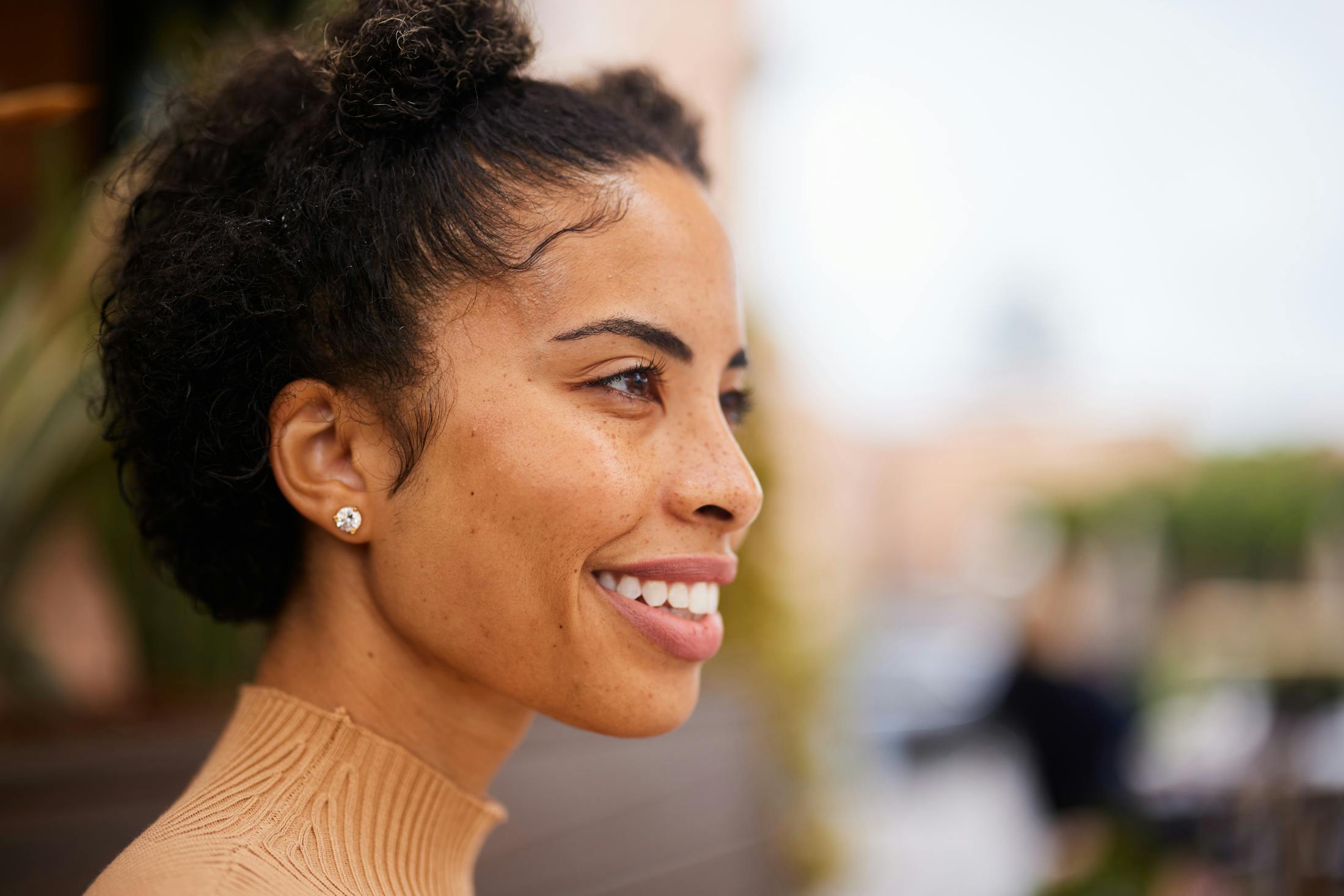 Woman's side profile