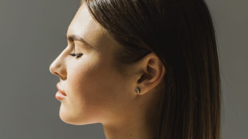Woman's side profile