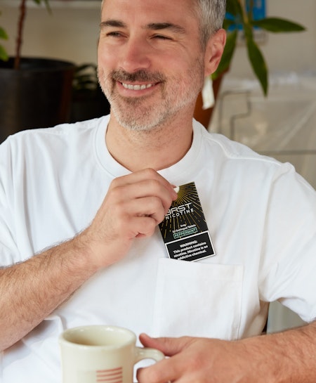 Man drinking coffee