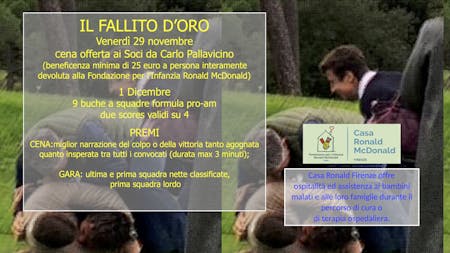 "Il fallito d'oro": cena e gara