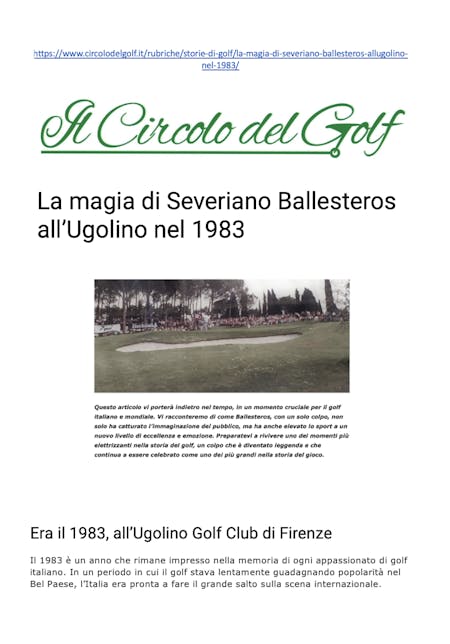 Ilcircolodelgolf.it 1 Settembre 2023