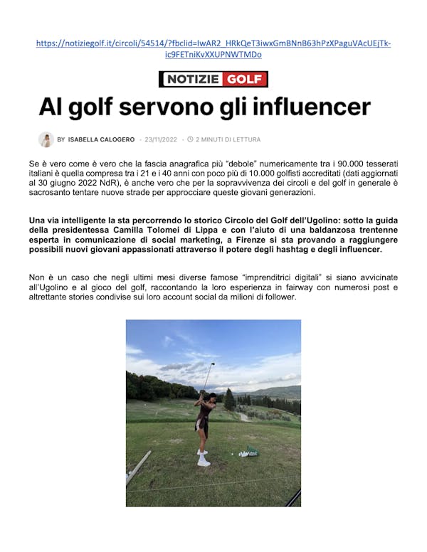 Notiziegolf.it 23 novembre 2022