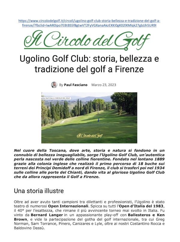 Ilcircolodelgolf.it 23 marzo 2023