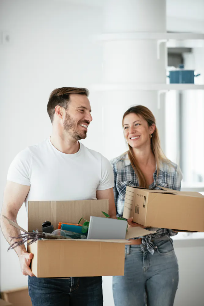 Couple moving in