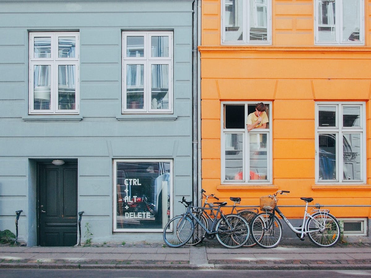 Old colored apartments