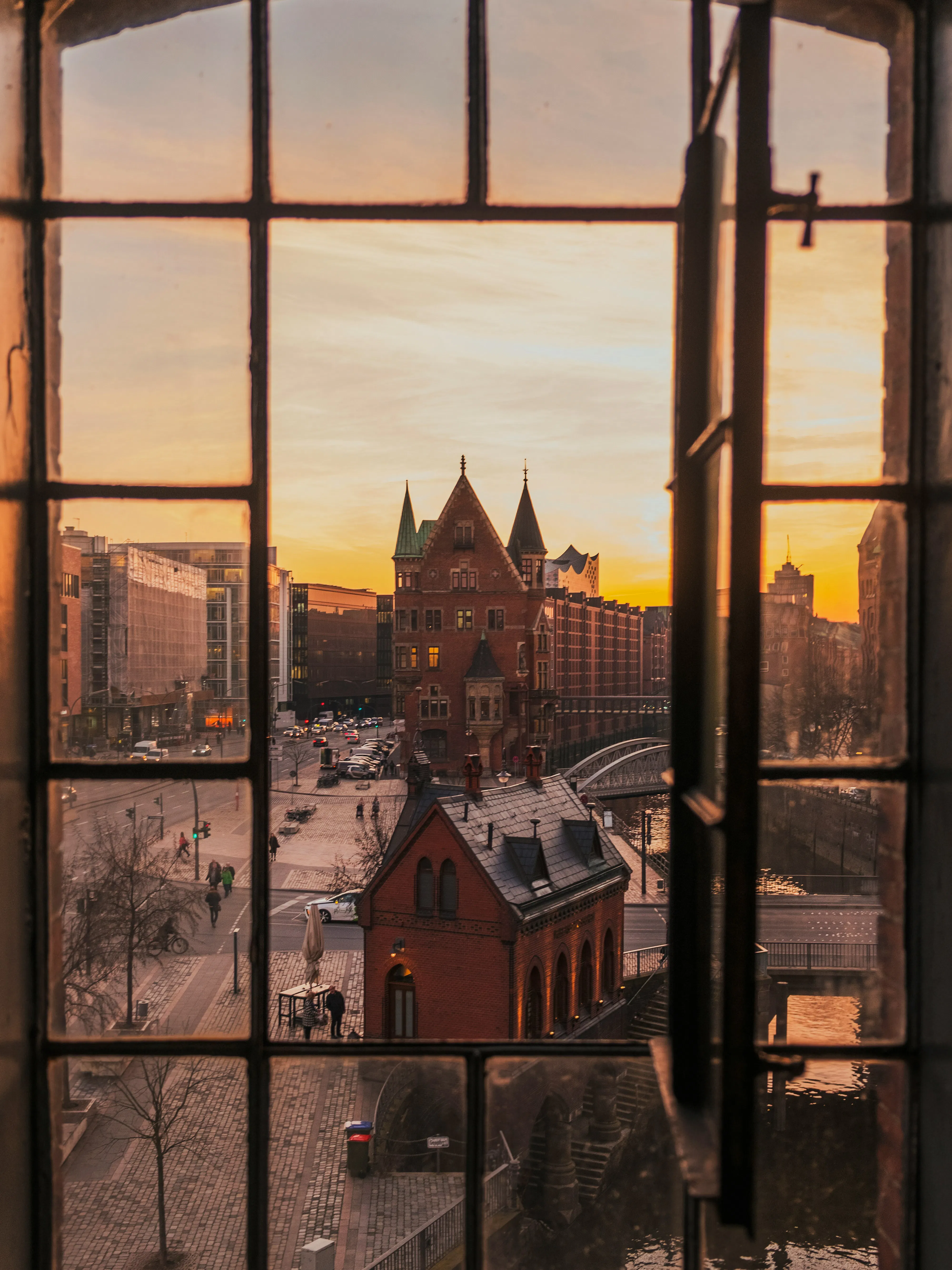 View of the street from a window
