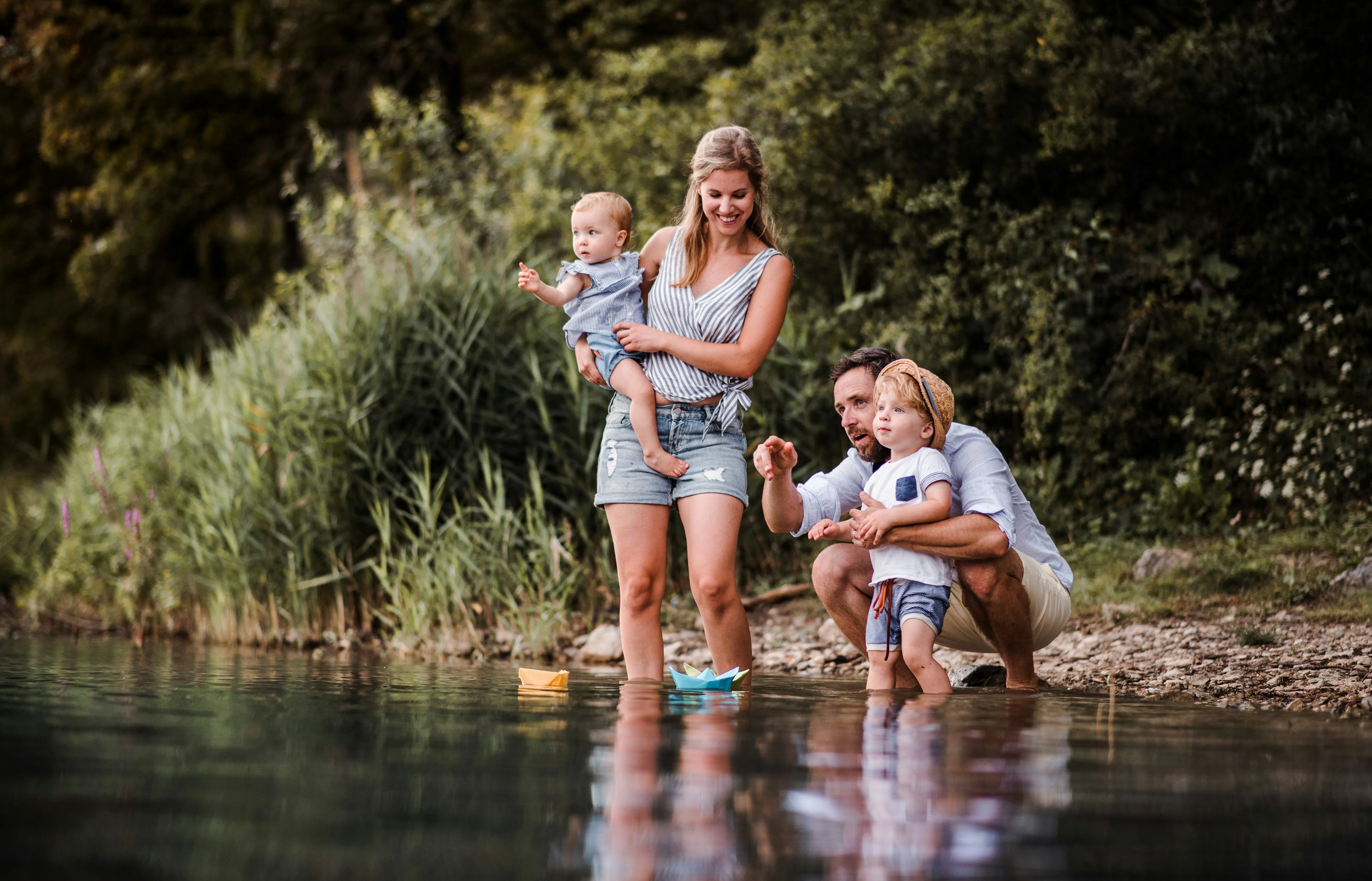 Familie am See
