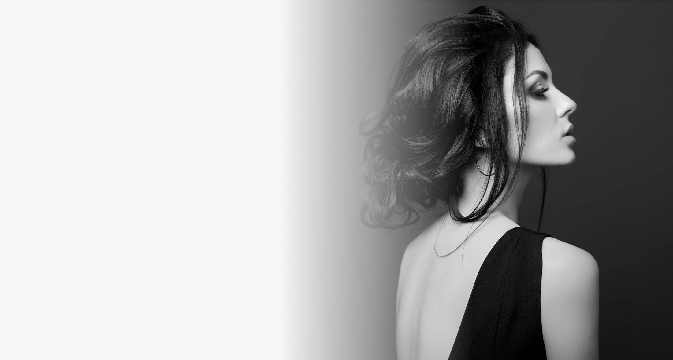 Black and white photo of woman