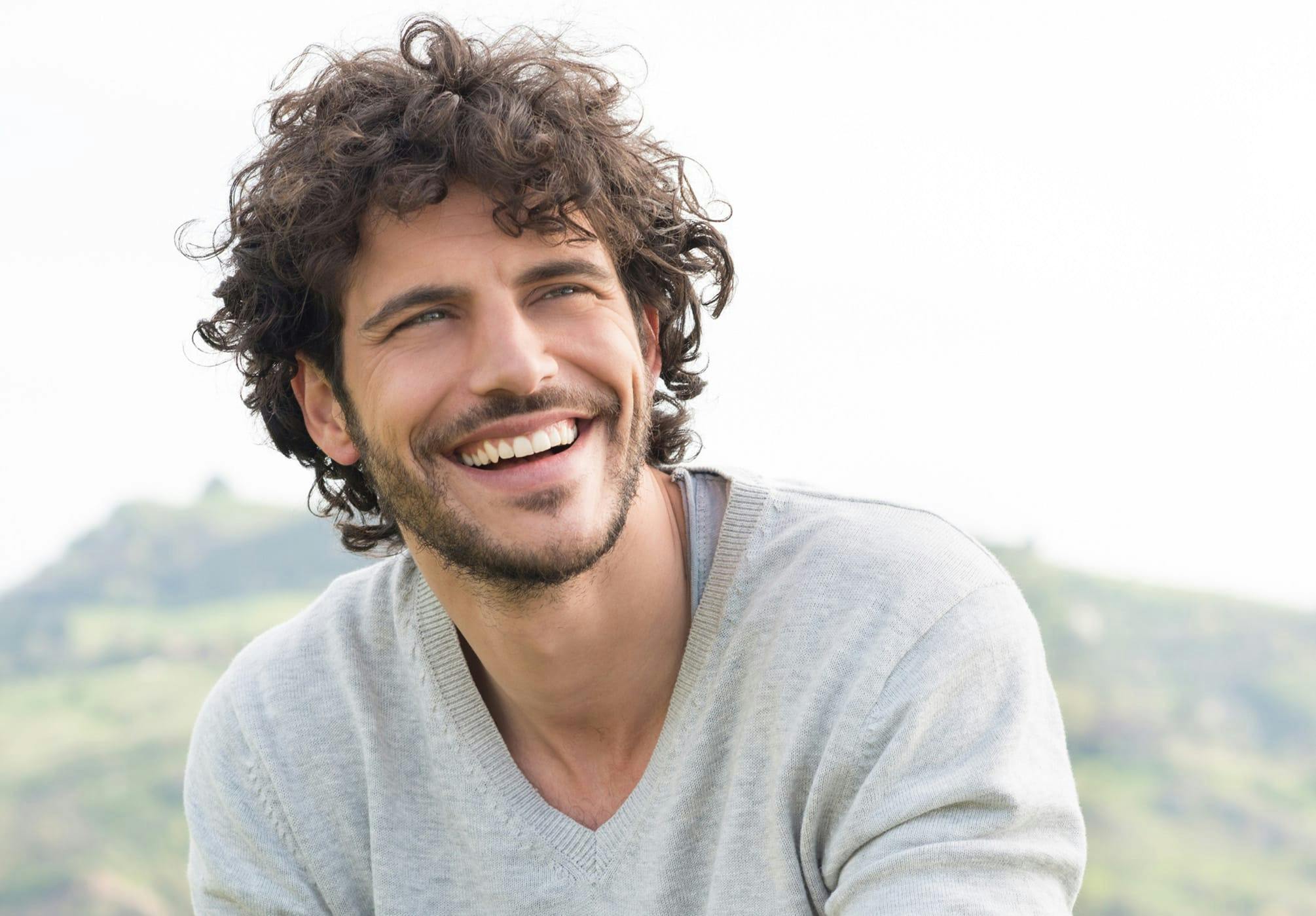 Man with curly hair