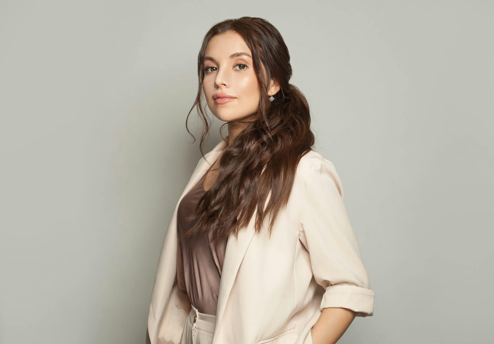 Woman with her hair up
