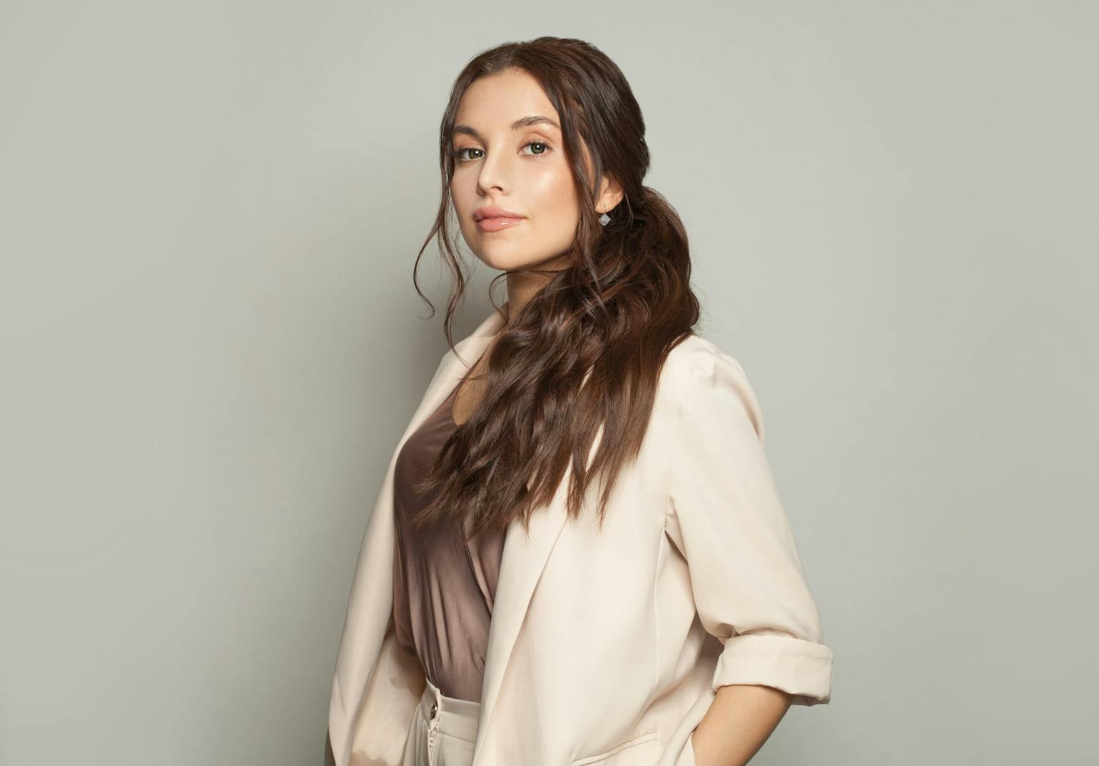 Woman with her hair up