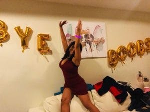 Patient Jessica at her Booby Shower