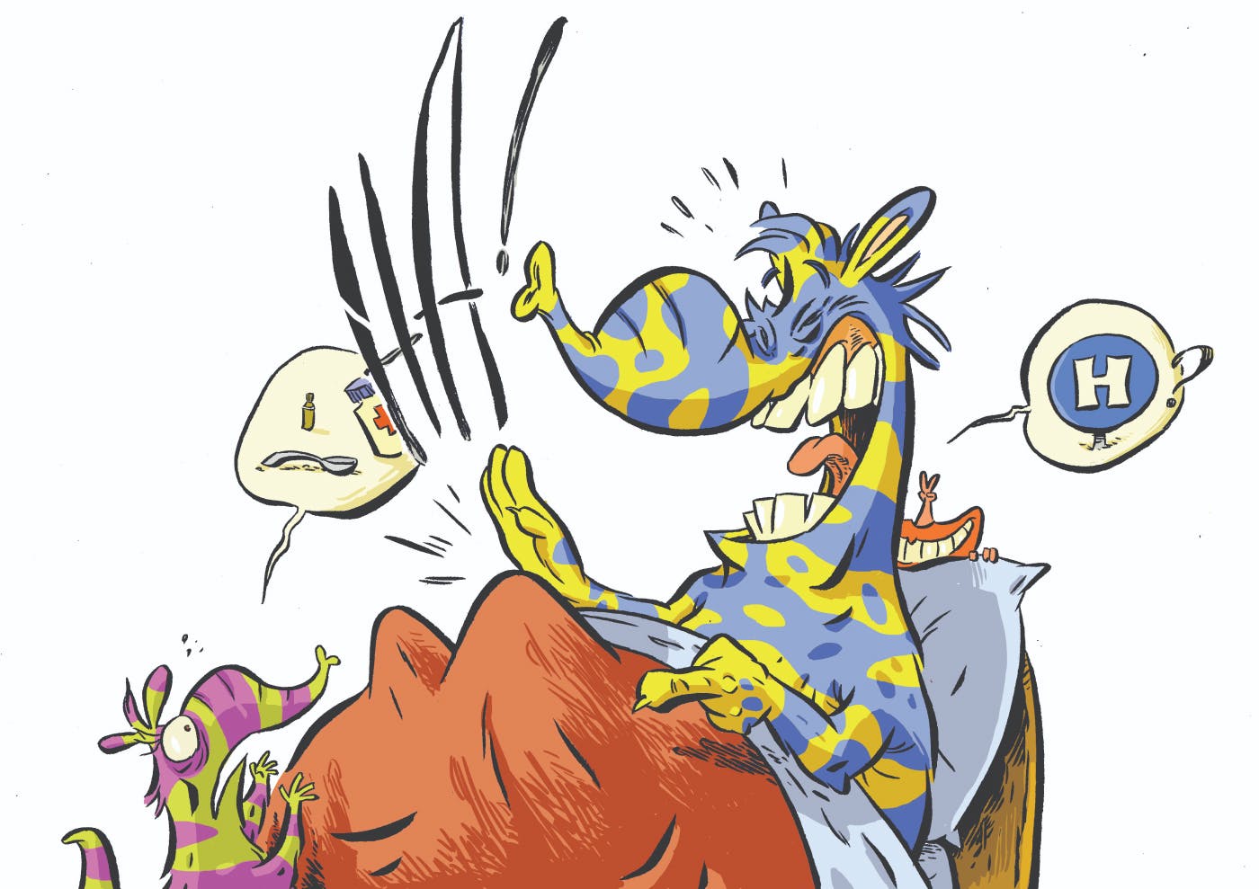 Ilustracija prikazni v postelji