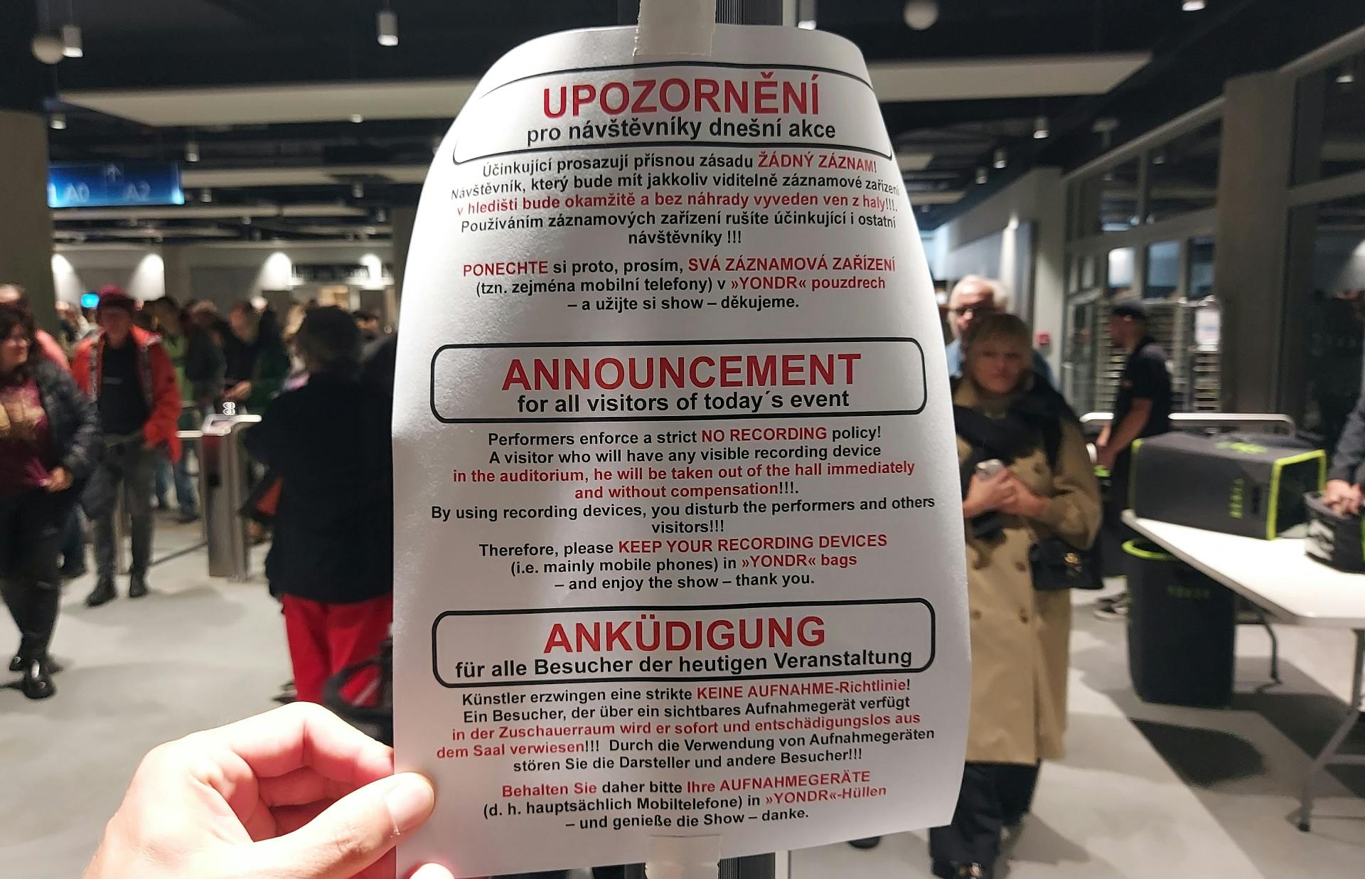 Opozorijo glede snemanja