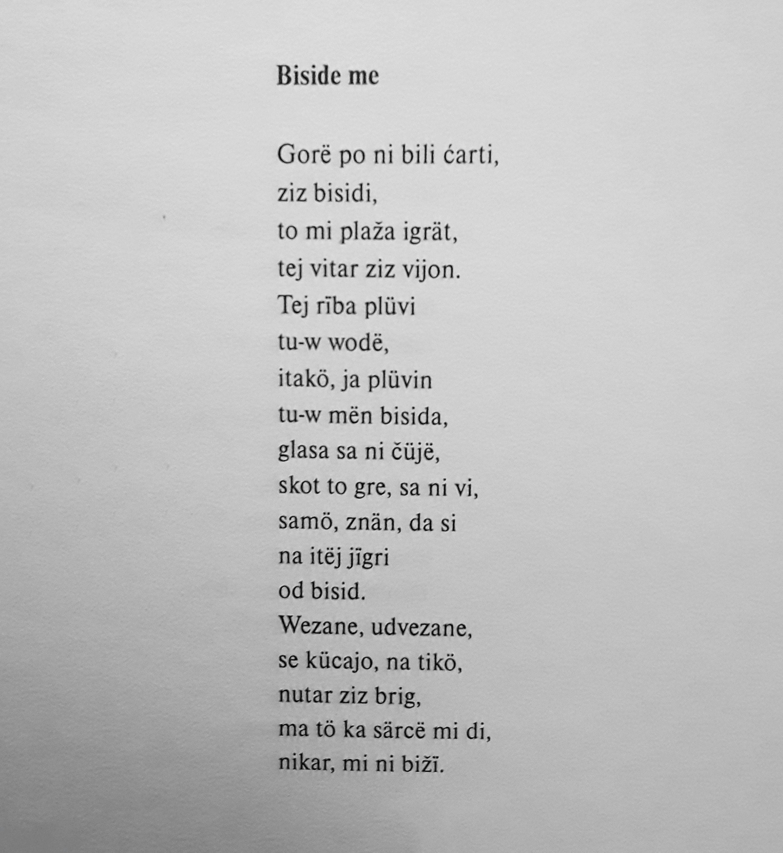 Zapisana pesem Biside me