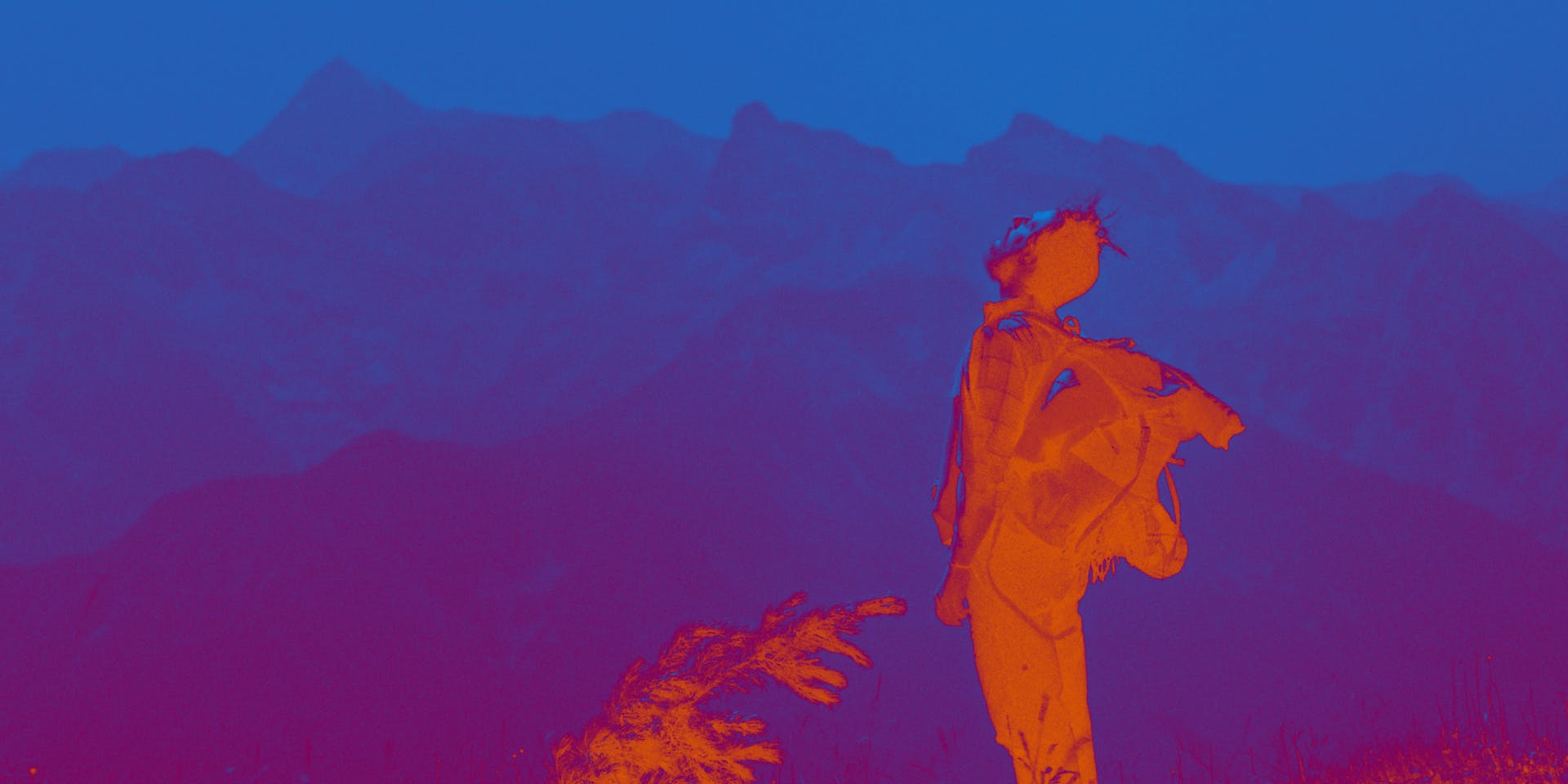 Saturirana fotografija planinca