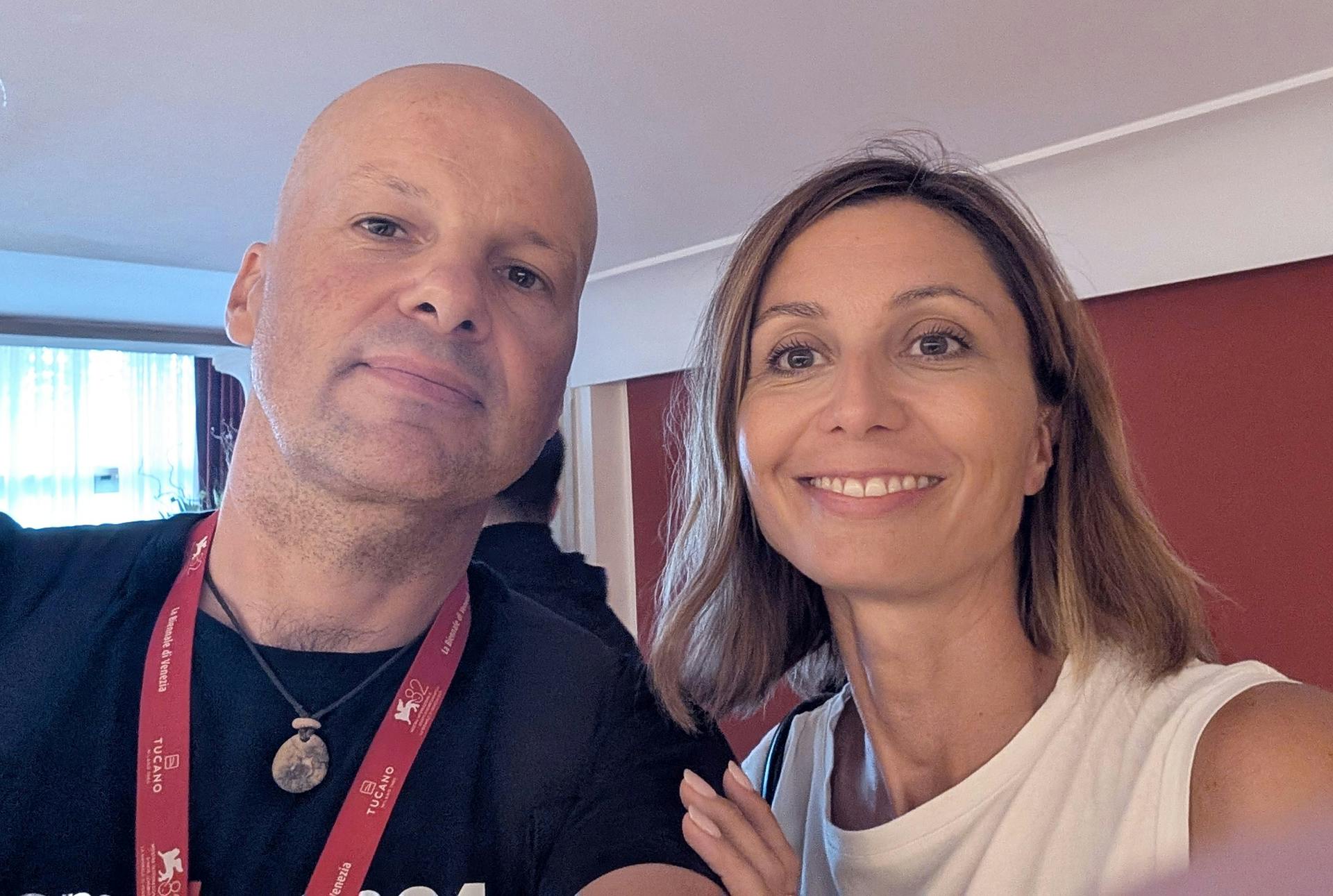 Selfie z Andražem Gombačem in Anno Ferzetti