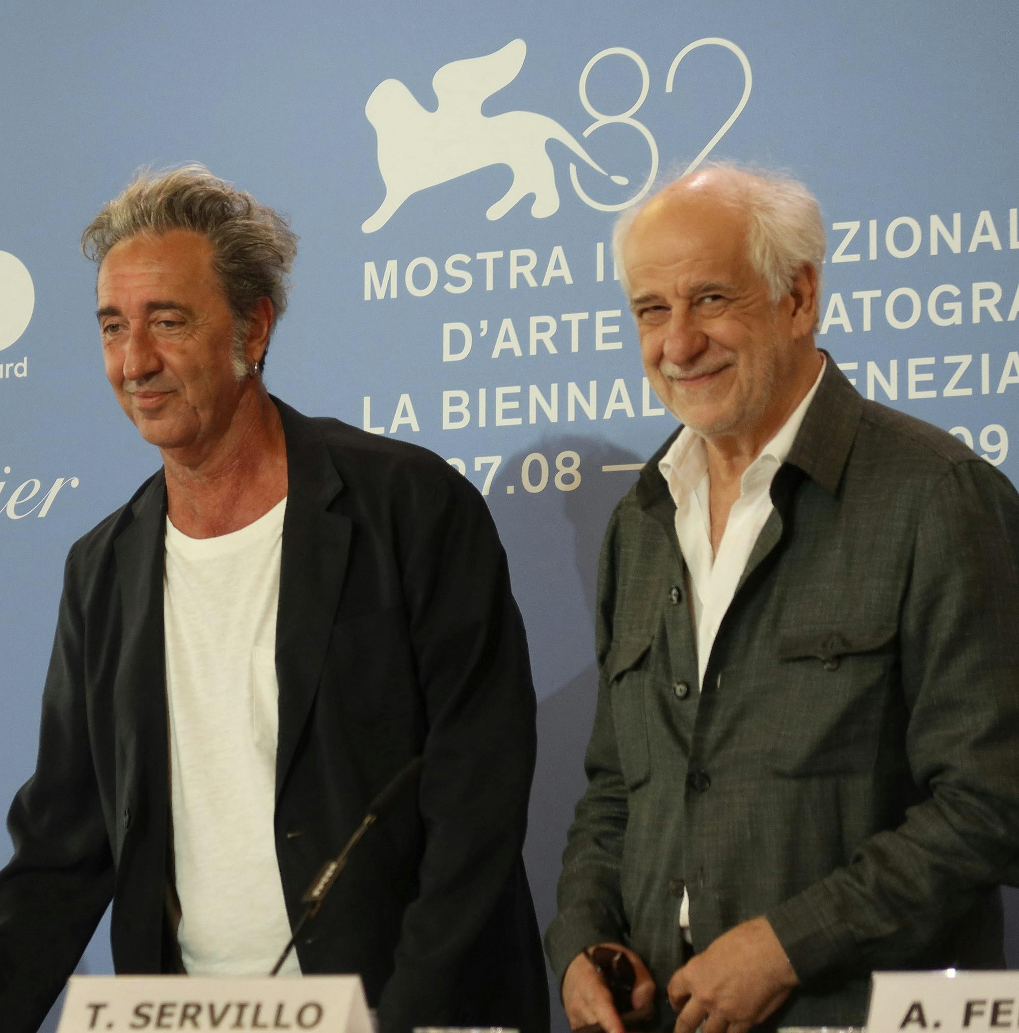 Paolo Sorrentino in Toni Servillo na novinarski konferenci